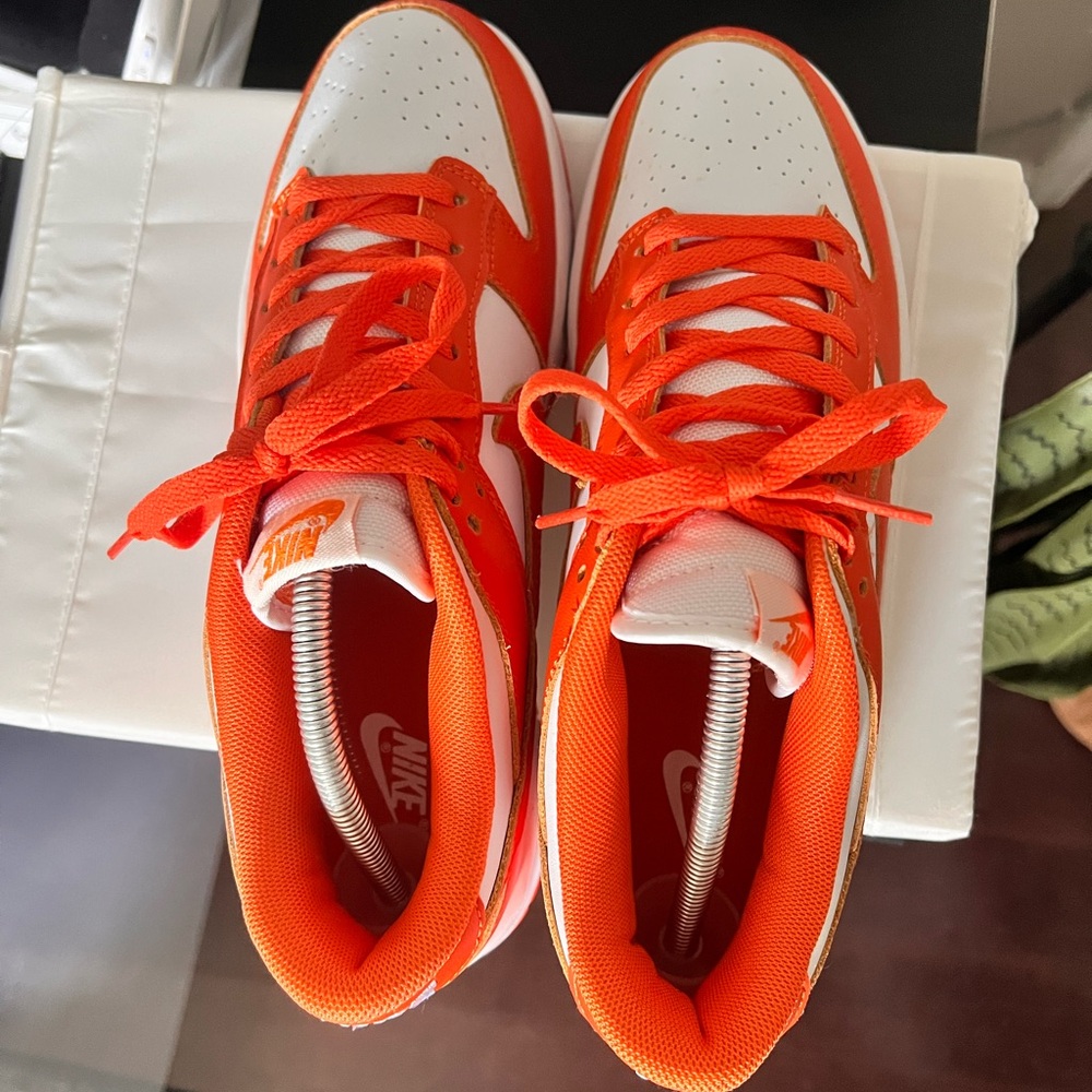 Nike Kids Orange & White Low-Top Sneakers